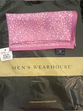 Joseph Abboud Pink White Scatter Pocket Square